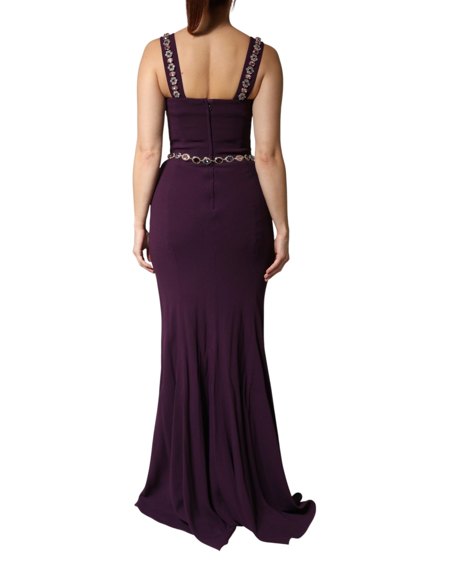Abito a sirena con decori viola Dolce & Gabbana