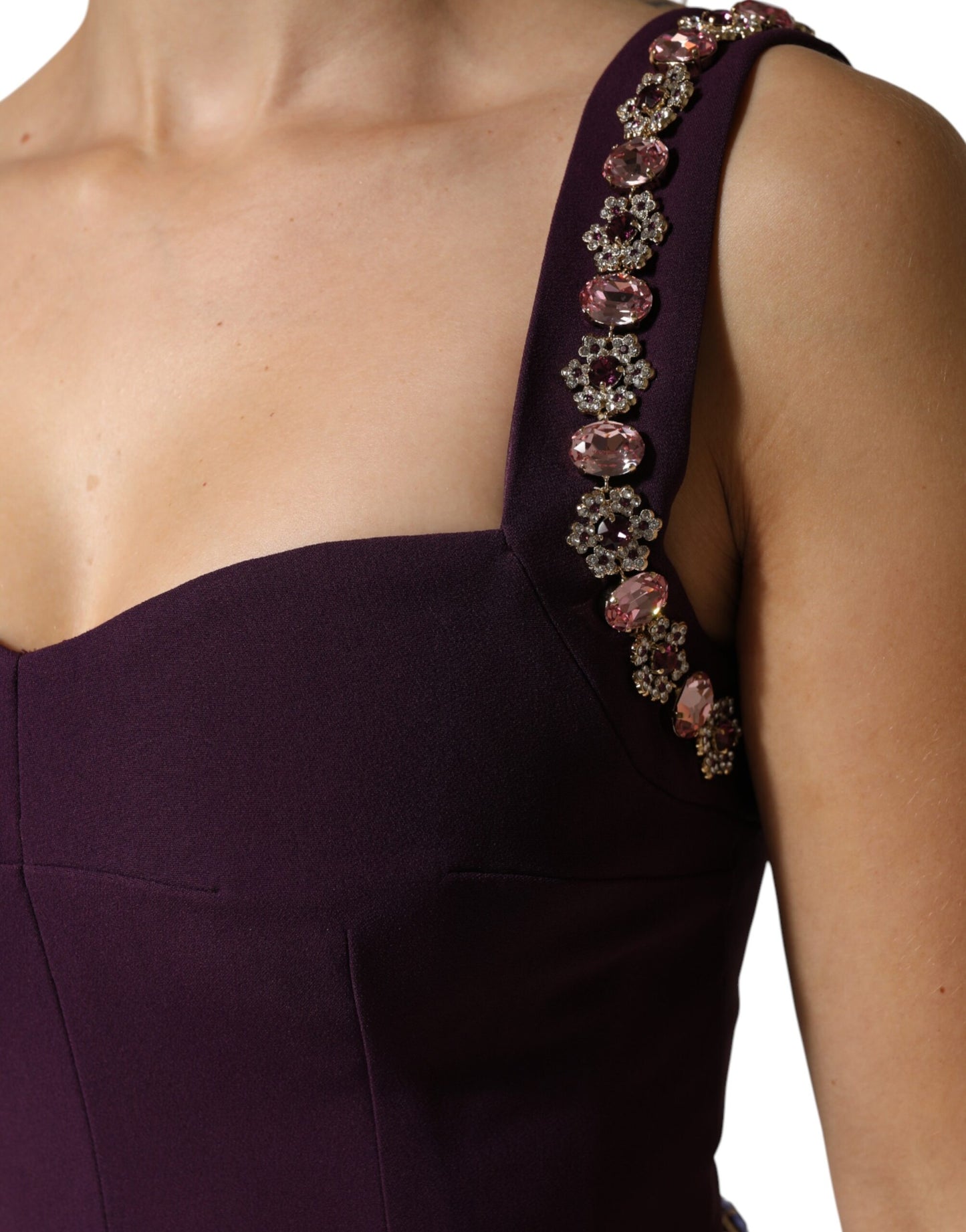 Abito a sirena con decori viola Dolce & Gabbana