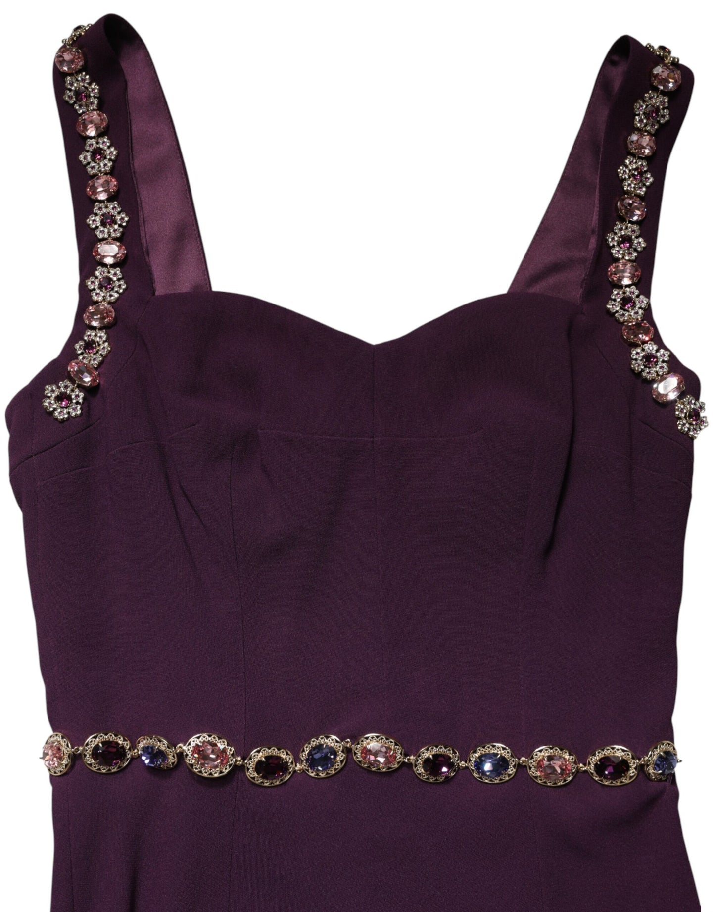 Abito a sirena con decori viola Dolce & Gabbana