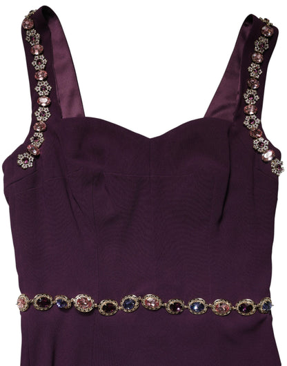 Abito a sirena con decori viola Dolce & Gabbana