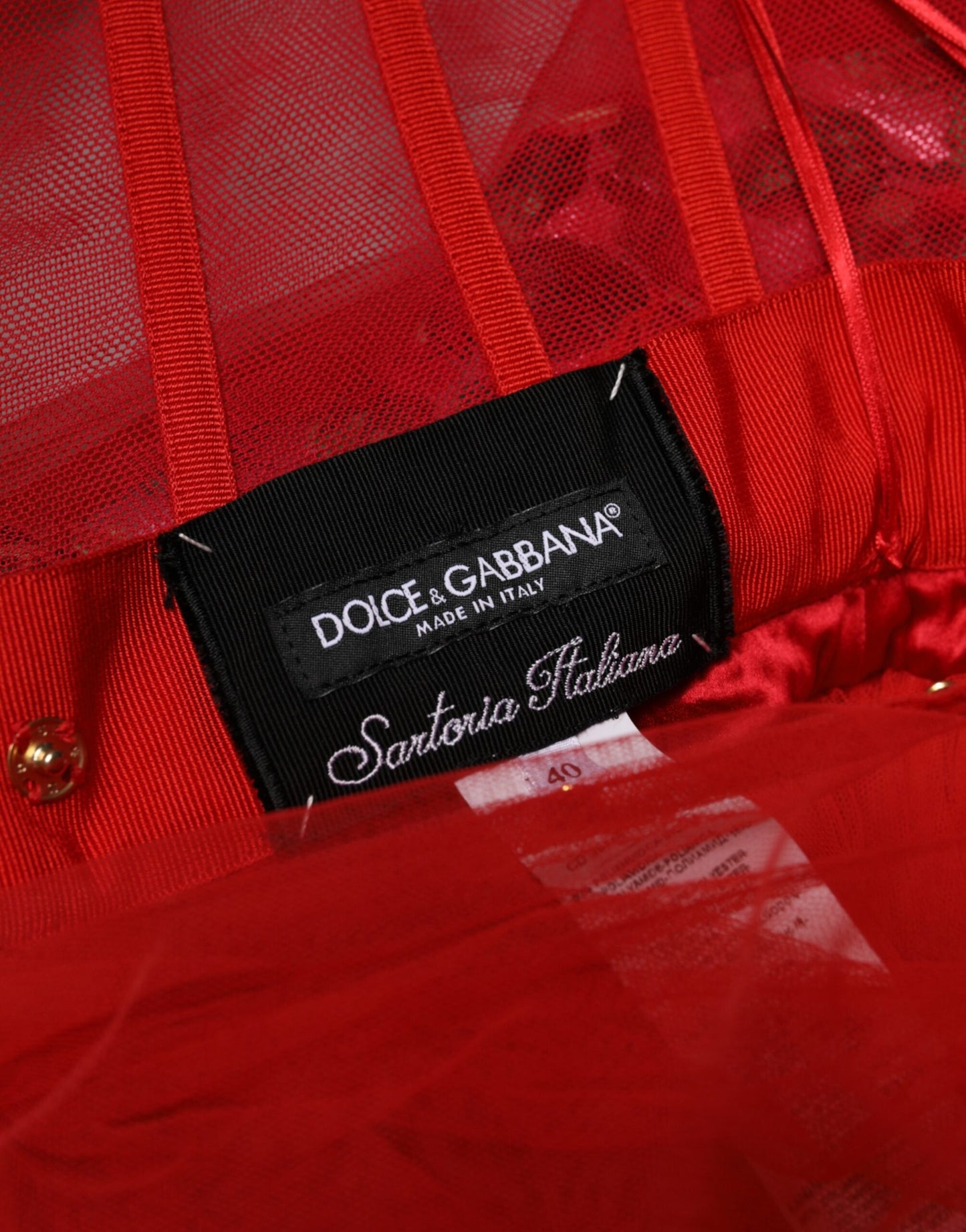 Dolce &amp; Gabbana Abito a trapezio con spalle scoperte e stampa floreale rossa