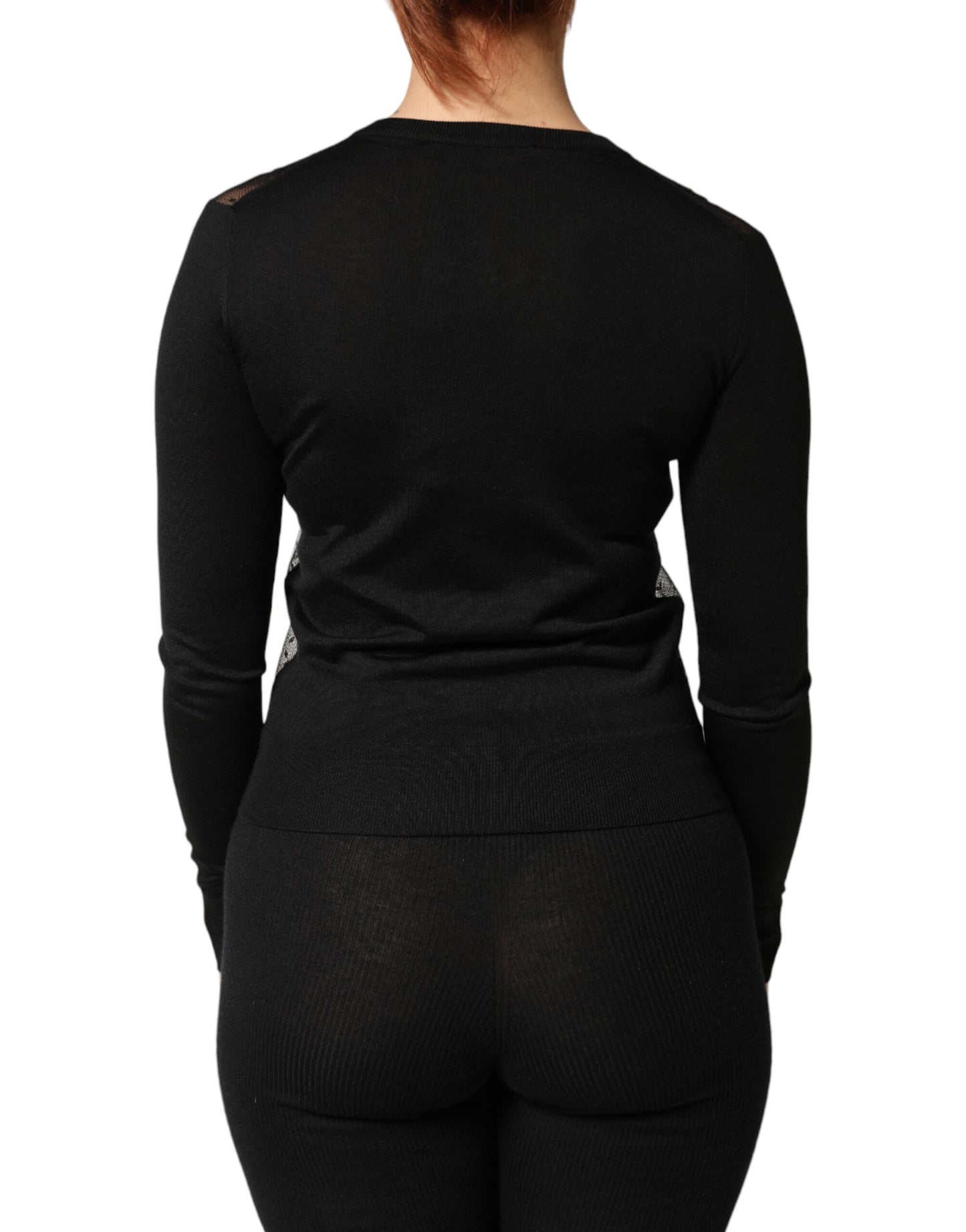 Dolce & Gabbana Cardigan nero trasparente con bottoni