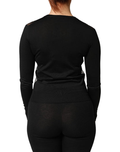 Dolce & Gabbana Cardigan nero trasparente con bottoni