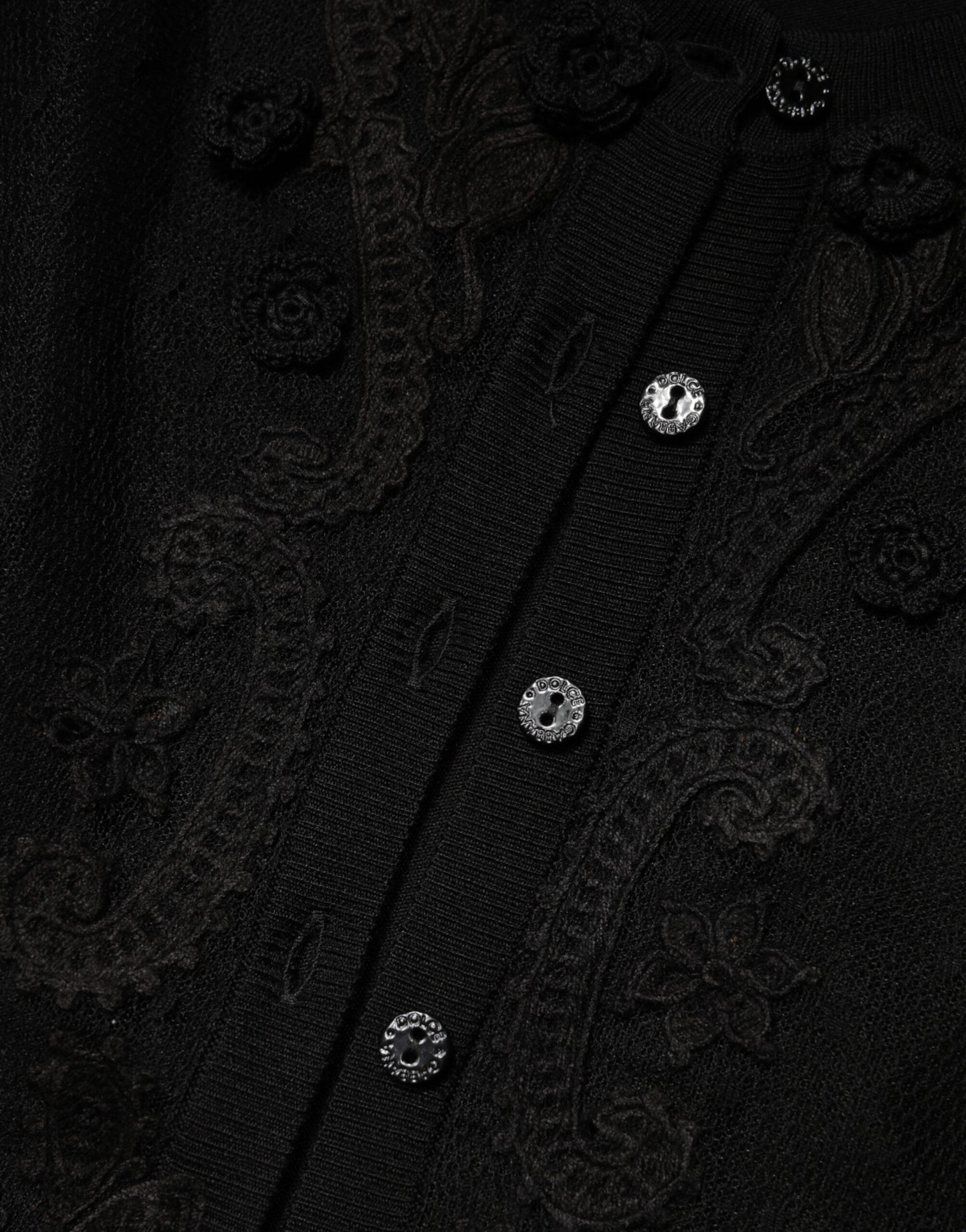 Dolce & Gabbana Cardigan nero trasparente con bottoni