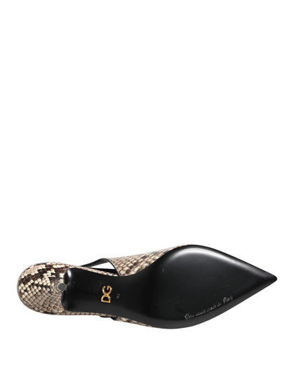 Scarpe con tacco e cinturino posteriore in pelle multicolore Dolce &amp; Gabbana