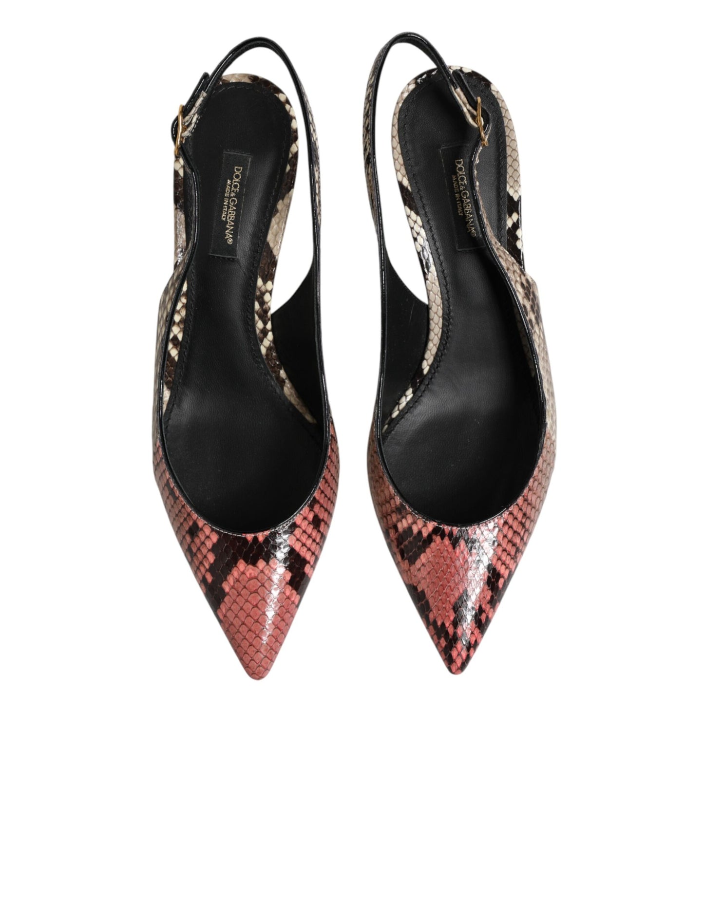 Scarpe con tacco e cinturino posteriore in pelle multicolore Dolce &amp; Gabbana