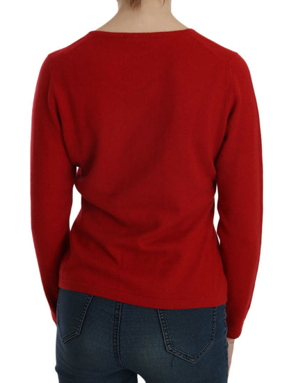 MILA SCHÖN Maglione girocollo rosso in cashmere