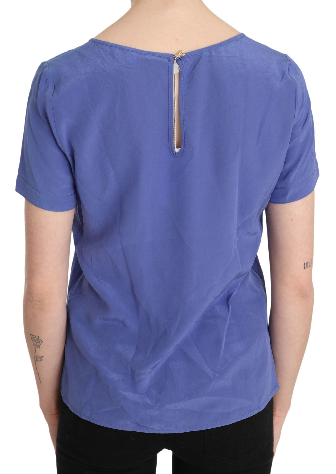 Patrizia Pepe Top casual a maniche corte in seta viola