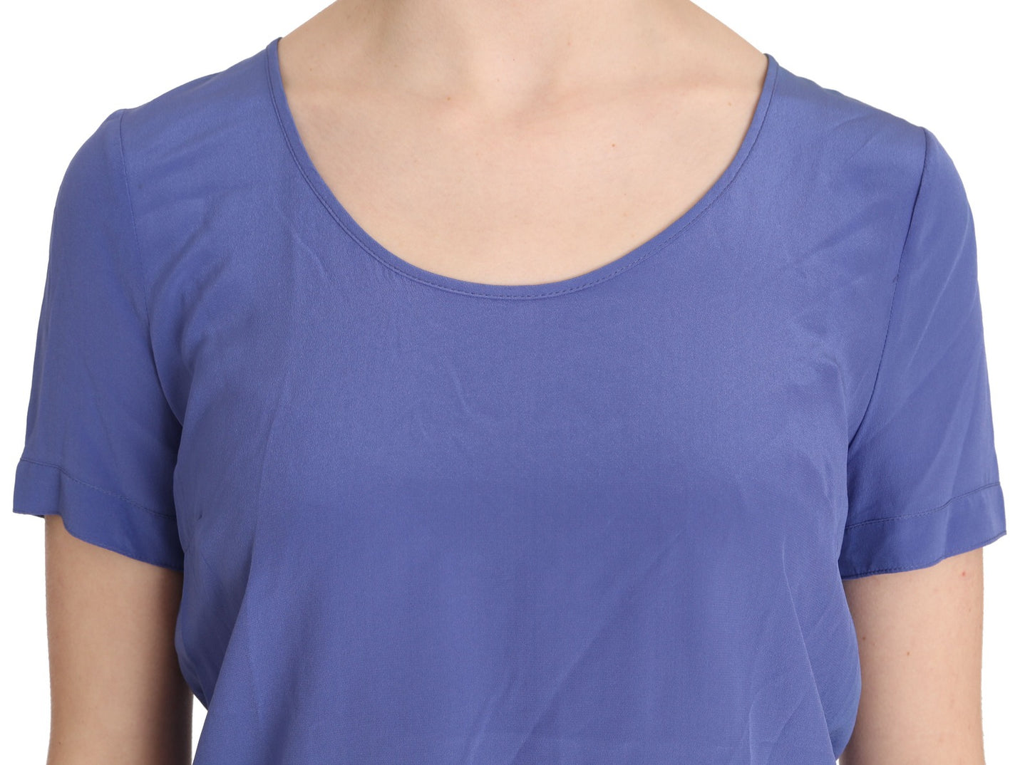 Patrizia Pepe Top casual a maniche corte in seta viola