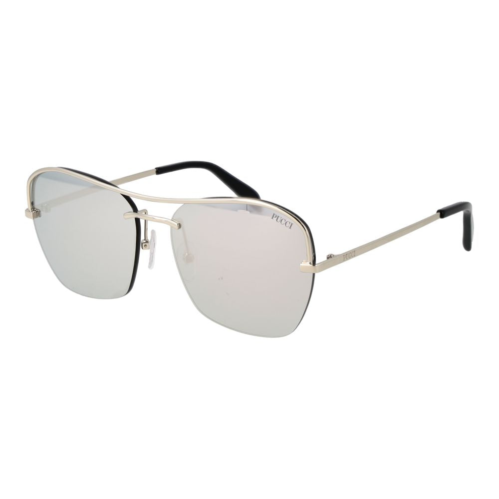 Occhiali da sole in metallo argentato Emilio Pucci
