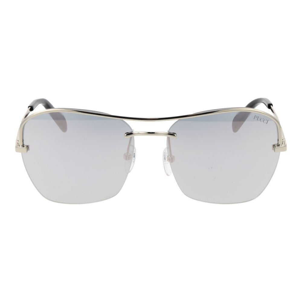 Occhiali da sole in metallo argentato Emilio Pucci