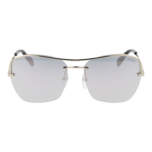 Occhiali da sole in metallo argentato Emilio Pucci