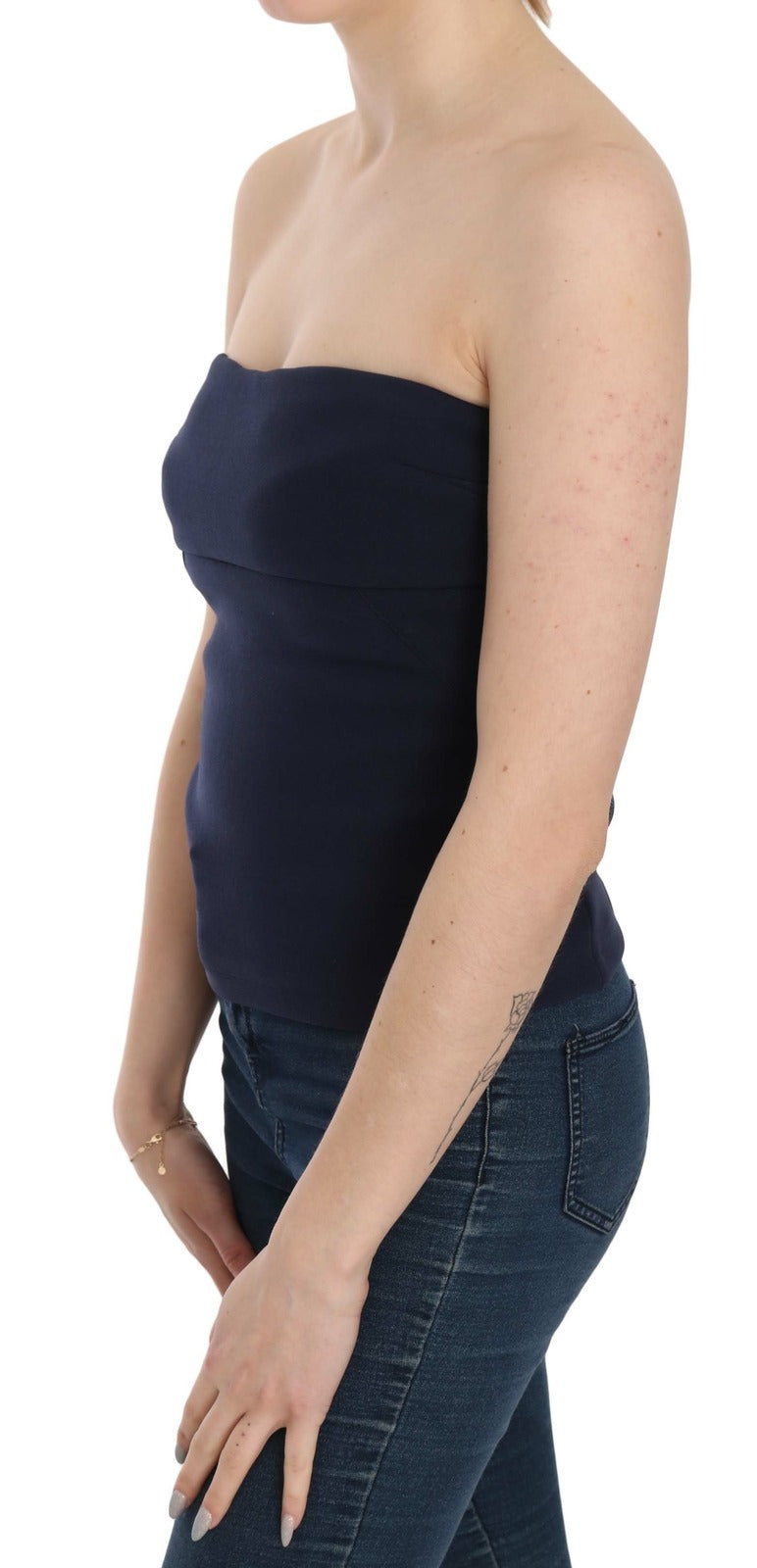 Blusa a tubino con cerniera sulla schiena senza spalline Costume National