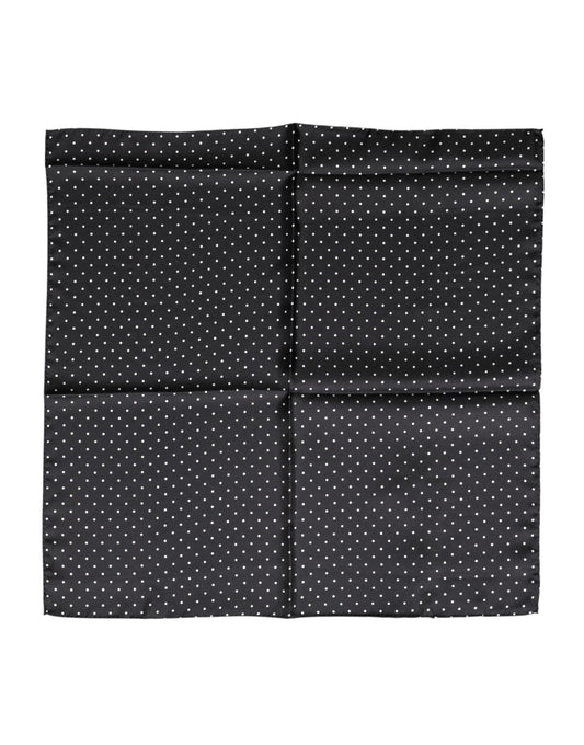 Foulard quadrato in seta a pois neri Dolce &amp; Gabbana