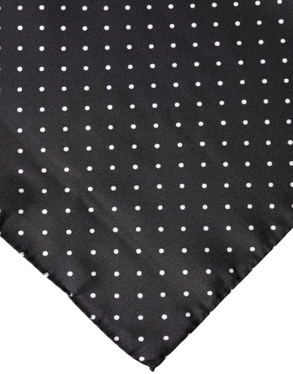 Foulard quadrato in seta a pois neri Dolce &amp; Gabbana