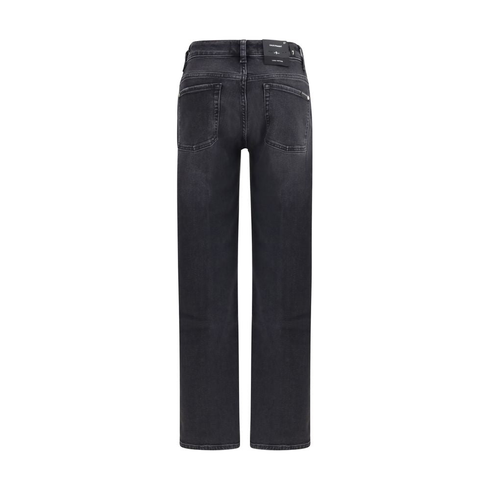 Jeans dritti in cotone nero 7FOR