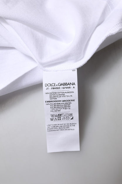 T-shirt girocollo in cotone Dolce &amp; Gabbana White Eleganza