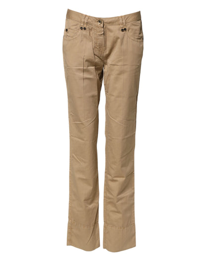 Pantaloni chino in cotone elasticizzato beige PLEIN SUD