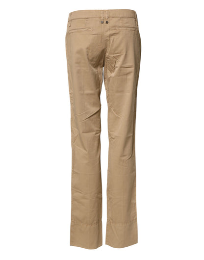 Pantaloni chino in cotone elasticizzato beige PLEIN SUD