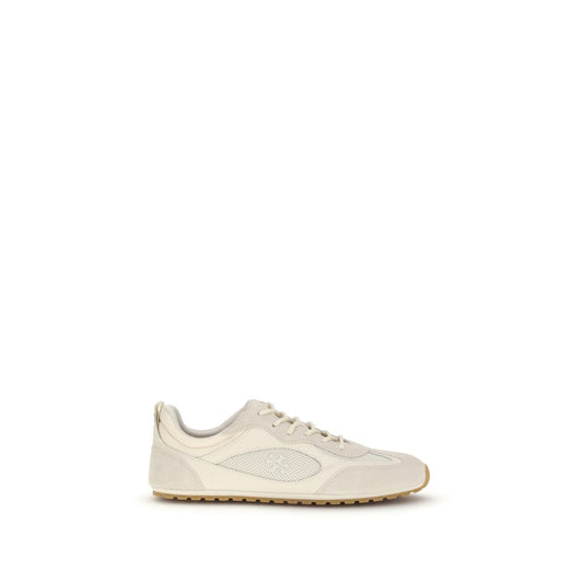 Sneakers basse Bos Taurus in pelle di vitello beige di Tory Burch