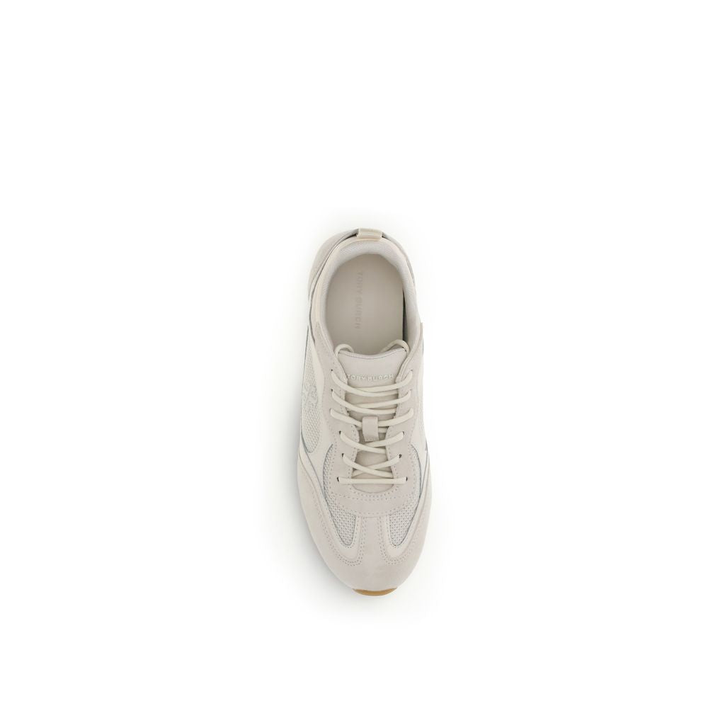 Sneakers basse Bos Taurus in pelle di vitello beige di Tory Burch