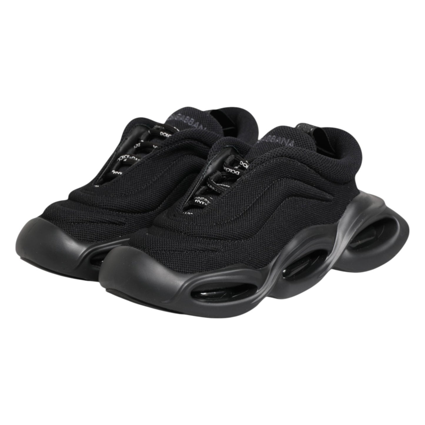 Dolce & Gabbana Sneakers nere basse con motivo a onde