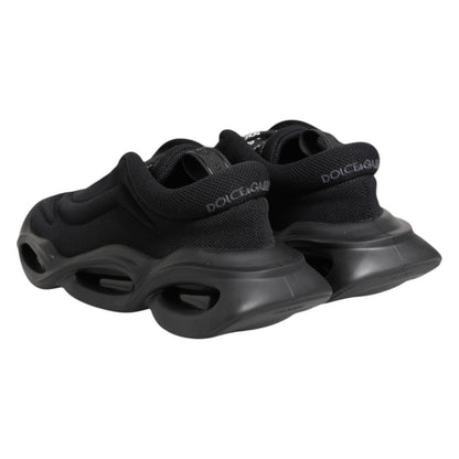 Dolce & Gabbana Sneakers nere basse con motivo a onde