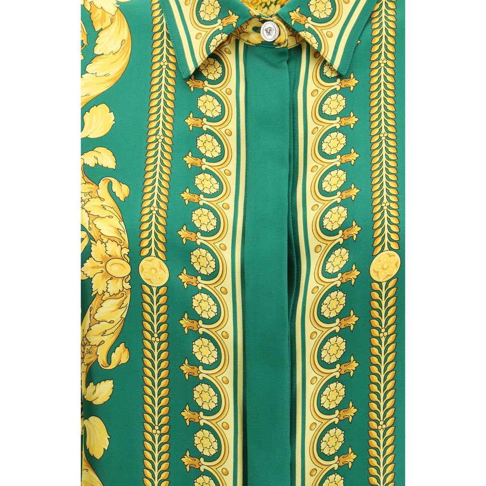 Camicia Versace in seta bicolore con motivo