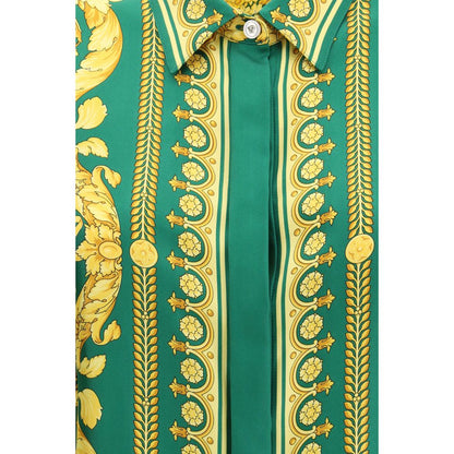 Camicia Versace in seta bicolore con motivo